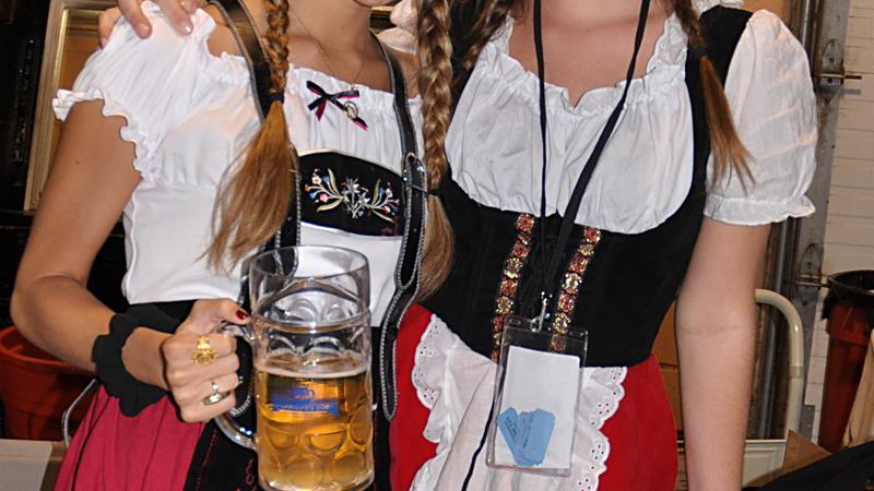 Let these two hot German girls serve you a glass of cold beer